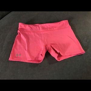 Coral pink spandex shorts